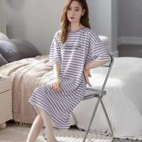Pijama De Verano Para Mujer Camisón Corto Con Mangas Camisón Grande Talla Grande Ropa De Dormir Estilo Coreano Con Dibujos - details 4