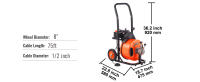 SucceBuy Máquina limpiadora de drenaje, serpiente de alcantarillado portátil con alimentación automática - details 12