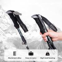 Bastón de trekking para senderismo y caminatas: mangos ergonómicos de EVA de aluminio livianos, telescópicos, plegables, ultraligeros para senderismo, campamentos, montañismo, mochilerismo y caminatas con protección antichoque - details 0