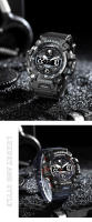 SMAEL-reloj deportivo para hombre, cronógrafo Digital resistente al agua hasta 50m, militar, Led, de cuarzo, 8078 - details 8