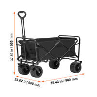SucceBuy Carro plegable, carrito de playa con ruedas todo terreno, carrito plegable resistente, con portavasos, carro deportivo para acampar, ir de compras, jardín - details 1
