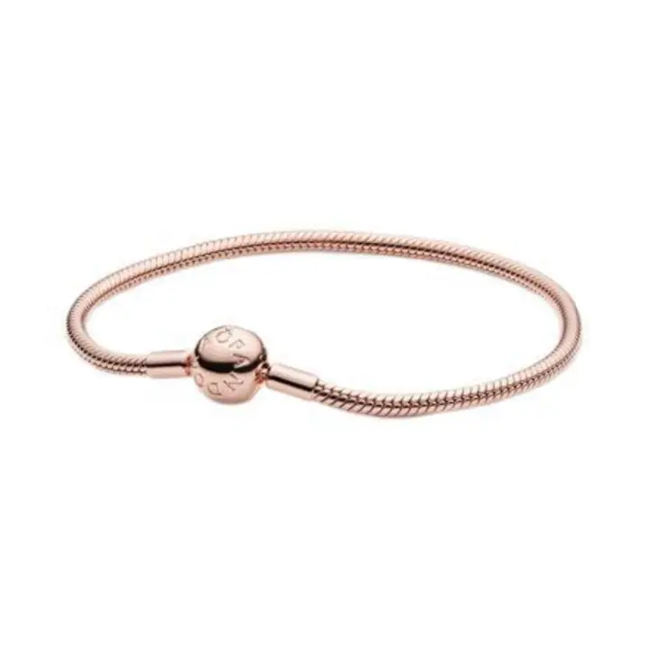 Pandora Chapado en Cobre Blanco Gruzo Plata Gold Rose Huesode serpiente pulsera AMOR Amor pulsera - 1