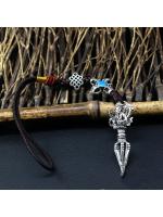LLavero de campana de Vajra budista tibetana para hombre y mujer, colgante de joyería hecho a mano, cordón, campana de mano, cuerda tejida, colgadores de coche - details 2