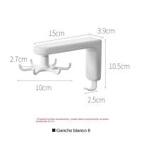 Gancho Giratorio Esquinero Cuchara Espátula Colgador Sin Perforar Estante para Utensilios de Cocina - details 0