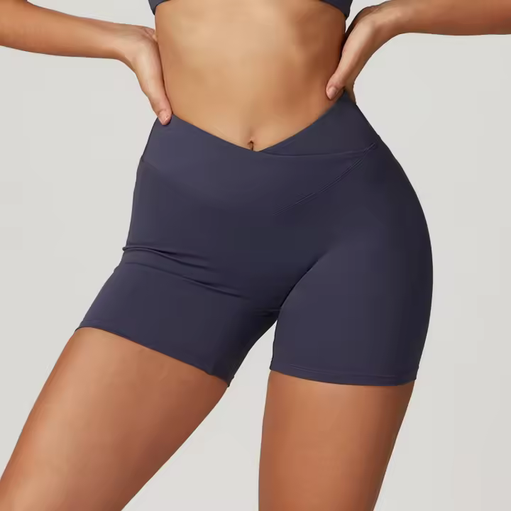 Pantalones Cortos de Yoga de Nylon Suave Cintura Alta para Entrenamiento y Ciclismo - 1