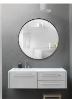 Espejo redondo de aleación de aluminio de estilo nórdico de 30 cm, espejo de maquillaje de pared de estilo europeo - details 8