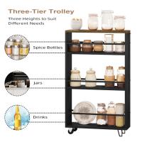 Carrito de Cocina de 3 Niveles Organizador de Almacenamiento con Rodillas para Hogar, Oficina, Almacenamiento de Cocina - details 4