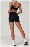 Pantalones cortos de Yoga cruzados de cintura alta, ajustados y Nude, pantalones deportivos de levantamiento de cadera de melocotón, pantalones de Fitness al aire libre para mujer - details 24