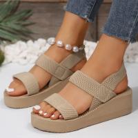 Sandalias minimalistas de cuña para mujer, sandalias informales con plataforma de suela gruesa y punta abierta, sandalias con tira en el tobillo - details 0
