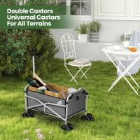 Carrito de mano plegable, carrito, con frenos, capacidad de carga de 80 kg, gris oscuro - details 1
