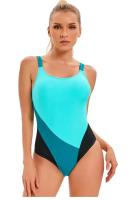 Bañador deportivo de retazos de una pieza para mujer, Monokini con Control de barriga, trajes de baño brasileños, ropa de playa - details 1