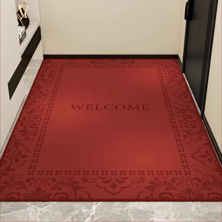 Alfombrilla Roja de Alfombras y Tejidos Resistente a la Suciedad, Antideslizante, Hecha a Máquina para Uso Interior - 1