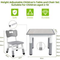 Mesa de Niños Ajustable en Altura Juego de Sillas de 4 Ideal para Jardín de Infantes y Habitación - details 37