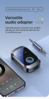 Receptor y transmisor de Audio multipunto 2 en 1, Bluetooth 5,4, 3,5mm, AUX, HIFI, HD, adaptador inalámbrico de avión de baja latencia con micrófono - details 1