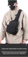 Bolso de pecho antirrobo para hombre, pequeña mochila de viaje para mujer, bolso impermeable de nailon para deportes al aire libre, bandolera tipo bandolera - details 7