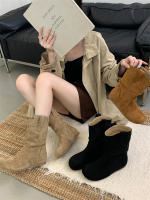 Botas de pila de fondo plano vintage Botas occidentales ajustadas Manga de cabeza redonda - details 14