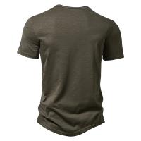 Camisetas de Moda Callejera Hip Hop para Hombres Alta Calidad en Algodón, Manga Corta, Botón, Color Uno - details 12