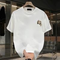Camiseta gráfica para hombre 100% algodón pesado - Camiseta de manga corta con estampado geométrico y gato juguetón, talla grande, ajuste regular, camiseta informal de verano para adolescentes y adultos jóvenes - details 4