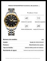 Nuevo reloj de cuarzo de moda con calendario doble suizo para hombre - details 0