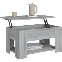 Mesa de centro, mesa auxiliar, consola lateral, salón, sofá, sala de estar, cafetería, muebles, mobiliario, madera contrachapada blanca, 79x49x41 cm - details 26