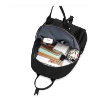 Mochila ligera e impermeable para mujer, bolso de viaje informal, Bola de felpa bonita, color rojo, azul y negro - details 8