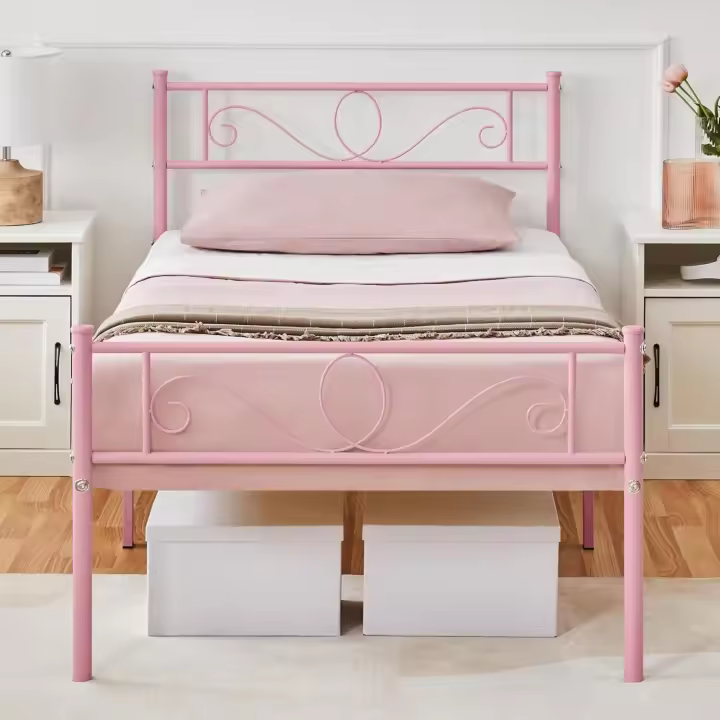 Cama Individual Hierro Cama Metálica para colchón de 90 x 190cm Cama Industrial Estructura Metal - 1