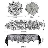Manteles de araña Ence, pañuelos negros con calaveras, adornos para eventos y fiestas para Halloween - details 5