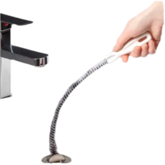 Cepillo de limpieza flexible Herramienta de dragado de drenaje de tubería de agua, tapón de baño, limpiador de pelo largo, palo limpiador desbloqueador de desbordamiento 45cm - 1
