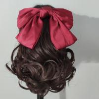 Peluca ondulada para mujer, postizos sintéticos naturales Retro para mujer, cola de caballo rizada, lazos rojos, nudo, cola de caballo, peluca con cola de caballo - details 0