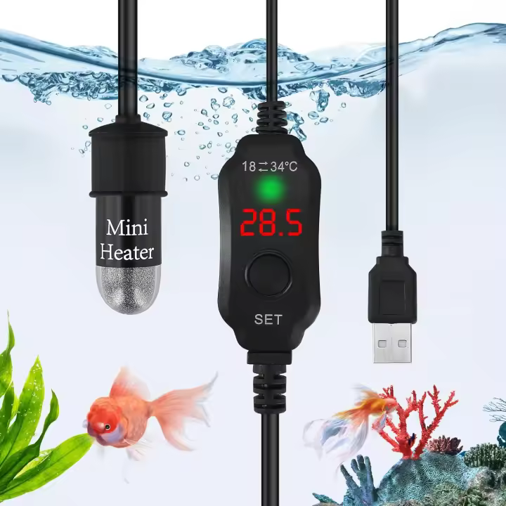Mini calentador sumergible para acuario, controlador de temperatura externo, 10/25/50W - 1