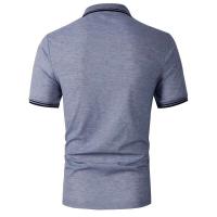 Ropa de hombre 100% poliéster, moda de verano de manga corta de secado rápido, polo ajustado de color sólido, camiseta estampada - details 6