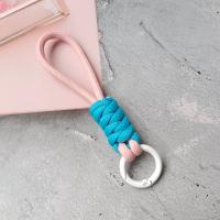 LLavero de cuerda trenzada antipérdida Simple, correa colgante con nudo colorido y creativo suave, cordón trenzado Multicolor para coche - details 10