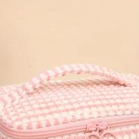 Set de Bolsa de Maquillaje de Corduroy de Gran Capacidad Color Sólido Ideal para Viajes - details 4