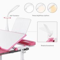 Escritorio para niños y estudiantes, mesa ergonómica y juego de descongelación, con cajón, soporte de lectura, lámpara LED regulable, altura ajustable - details 18