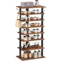 Zapatero, Estante Zapatero, Estantería para Zapatos, Mueble Zapatero de 8 Niveles, con 2 Ganchos, 50 x 28 x 113 cm, para Entrada, Dormitorio, Ahorra Espacio, Blanco - details 11