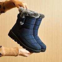 Women's Solid Color Snow Boots Casual Fur Lined Hook & Loop Boots Warm Fashion Platform Winter Boots - details 4
