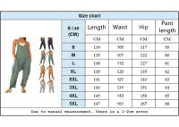 Mono informal de verano sin mangas con pernera ancha para mujer, pantalones de color liso con peto, mono culotte con bolsillos - details 0