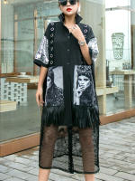 Vestidos de malla de lujo con diseño de lentejuelas para mujer, ropa larga de moda europea, Vestidos clásicos informales Vintage Punk para mujer 2023 - details 0