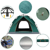 Rcynview Tienda de campaña para 4 personas, tienda de campaña ligera, resistente, impermeable para exteriores, tienda de campaña tipo domo ligera, tienda compacta con tamaño de paquete pequeño para familia, playa, festival, grupo - details 4
