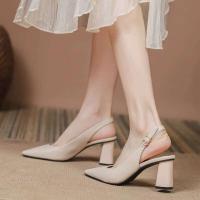 Zapatos de tacón de cuero, diseños puntiagudos para mujer, equipados con camisolas francesas y cubrezapatos, adecuados para eventos de fiesta. - details 4