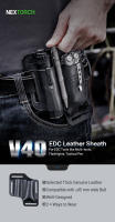 Funda de Cuero EDC Nextorch V40 Adecuada para Linternas Barra de Luz Plumas Herramientas 100% Cuero Real Apto para Anchos de Cinturón ≤ 45mm - details 0