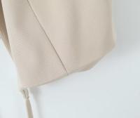Conjunto de Dos Piezas para Mujer OUWU Chaleco Corto con Lazo y Pantalones Rectos de Cintura Alta con Cremallera Moda Urbana Chic - details 12