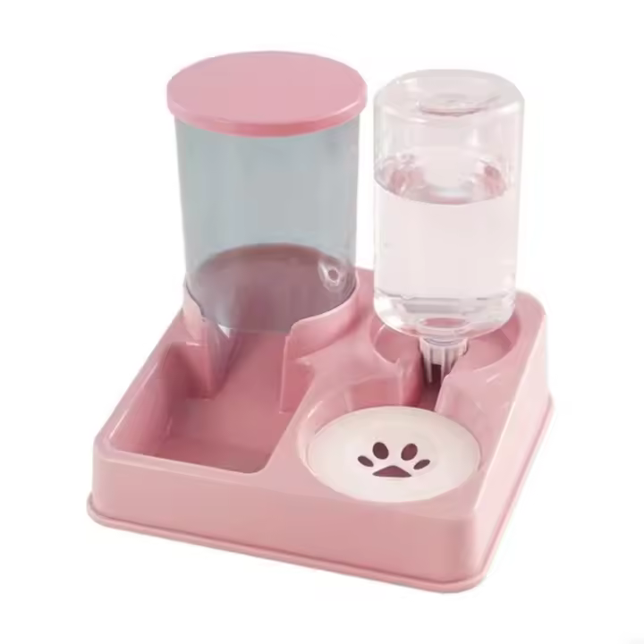 Comedero y bebedero automático para mascotas 2 en 1, dispensador de agua antipunta para mascotas, contenedor de comida para mascotas de plástico Visible para cachorros - 1