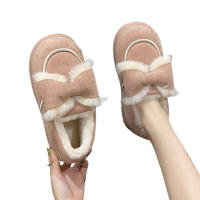Transfronteriza Amazon otoño e invierno zapatillas de algodón hogar zapatos de algodón gamuza mariposa cómodo suela suave todo incluido talón arrastre - details 0