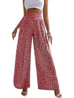 Pantalones de pierna ancha de moda para mujer, cintura alta, estilo floral, cómodos y elegantes para primavera y otoño - details 3