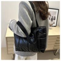 Moda señoras Tote bolsos de gran capacidad de algodón acolchado bolsa de compras rombo bolso portátil acolchado sólido para viajes de ocio - details 35