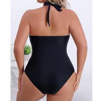 Traje de Baño Vintage Adelgazante de Una Pieza 2024 Traje de Baño Sexy para Mujeres en Negro y Blanco Moda de Playa XXL - details 10