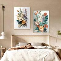 Pintura de López de Obra Maestra Retro de Flores Silvinas Elegante en Lienzo para Decoración de Sala de Estar Moderna Marca DHROOM - details 2