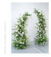 Fondo de alta calidad, decoración de flores de cuerno, hoja Floral Artificial de seda, flores de arco de boda verdes y blancas - details 3