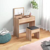 Mesa de Maquillaje con Espejo Abatible y Cajas de Almacenamiento Tocador de Maquillaje de Mesa con Taburete Blanco 80x40x79 cm y 40x30x40 cm - details 10